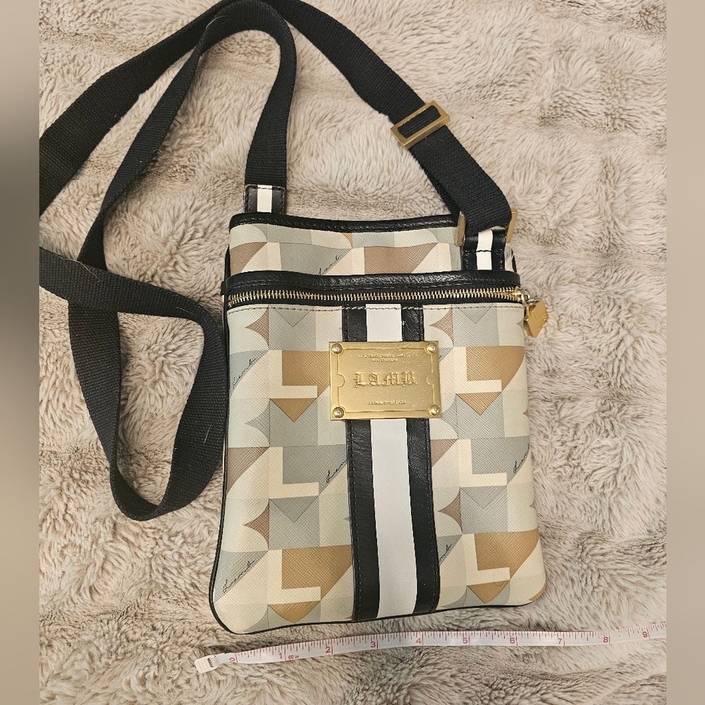L.a.m.b Gold and Black Crossbody Bag